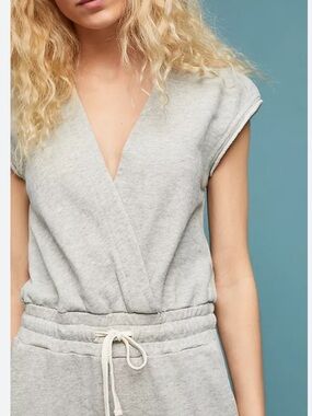 Victoria’s Secret Gray Surplice Sweatshirt Jumpsuit
